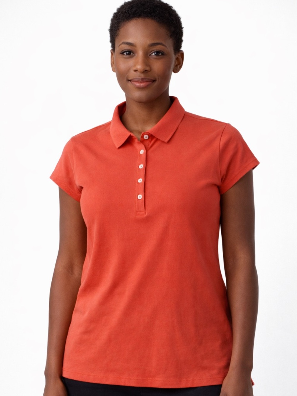 G.H. Bass Womens Polo Shirt Short-Sleeve Coral Orange size XXL New